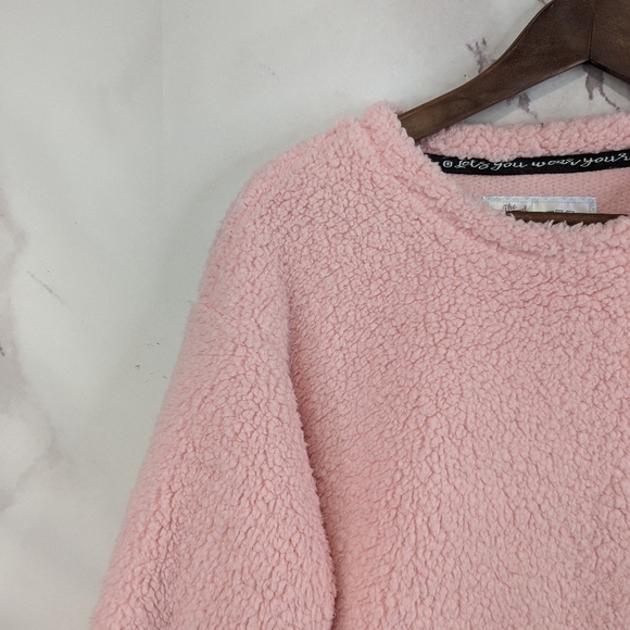 Muk Luks Teddy Top Women Size Small Sleepwear Lounge Shirt Cozy Sherpa Pink - Picture 2 of 9